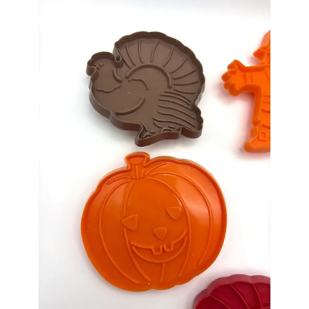 Vintage 1980s Fall Plastic Cookie Cutters Lot of 7 Hutzler & Tupperware Brands